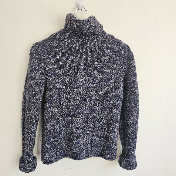 Vtg GAP Chunky Wool Turtleneck Sweater Women's Small Blue Heavyweight Knit Y2K - Picture 2 of 8